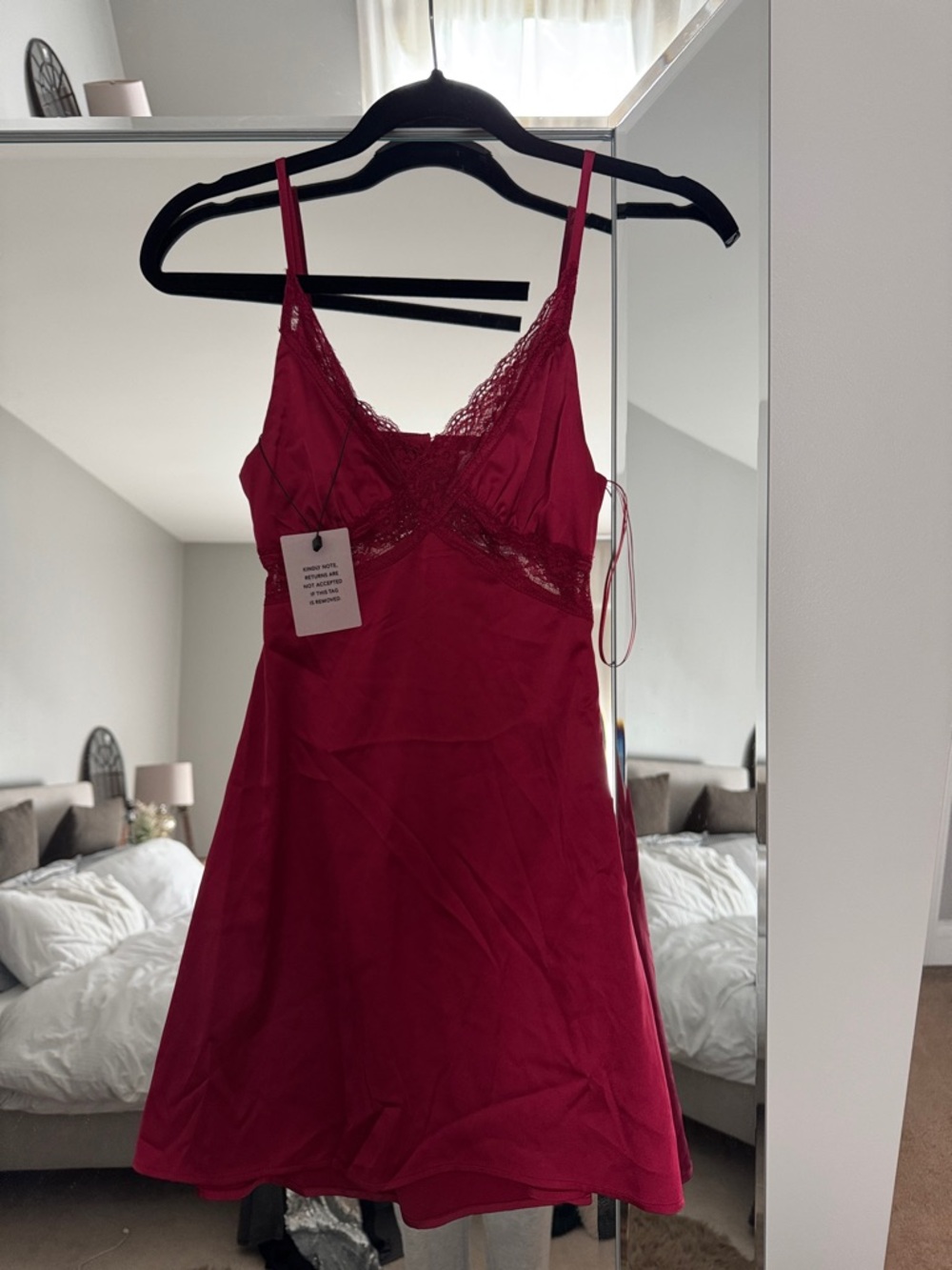 REVOLVE Deep Berry Lace-Trim Slip Dress